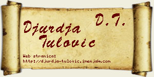 Đurđa Tulović vizit kartica